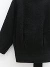 OUDE WAAG Fall/Winter 2025 Teddy/Wool Patchwork Oversized Coat OW-OW-25AW-CT08W1BL900-HEI Black (OW-25AW-CT07)